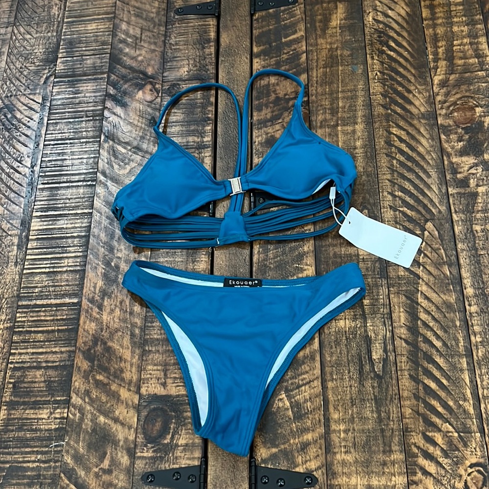 Sexy razorback blue Bikini size Small